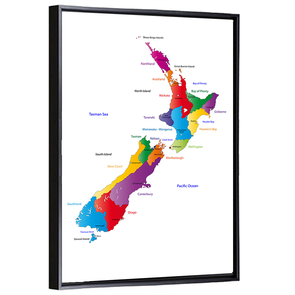 New Zealand Map Wall Art