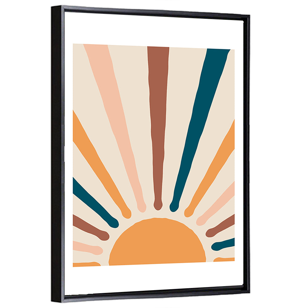 Boho Sunburst Abstract Wall Art