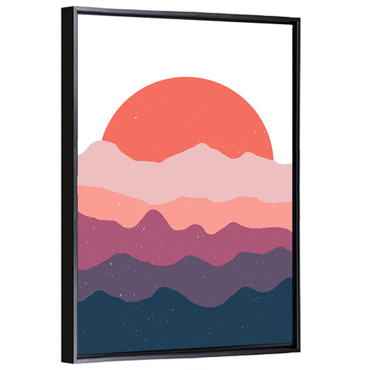 Minimalist Mountain Sunset Wall Art