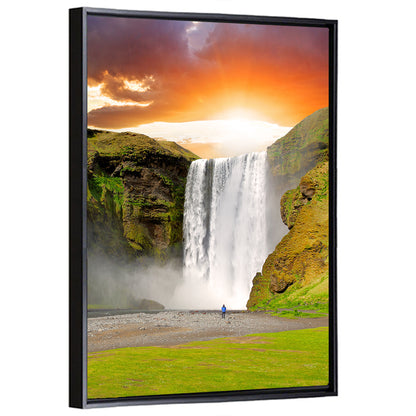 Skógafoss at Sunset, Iceland Wall Art