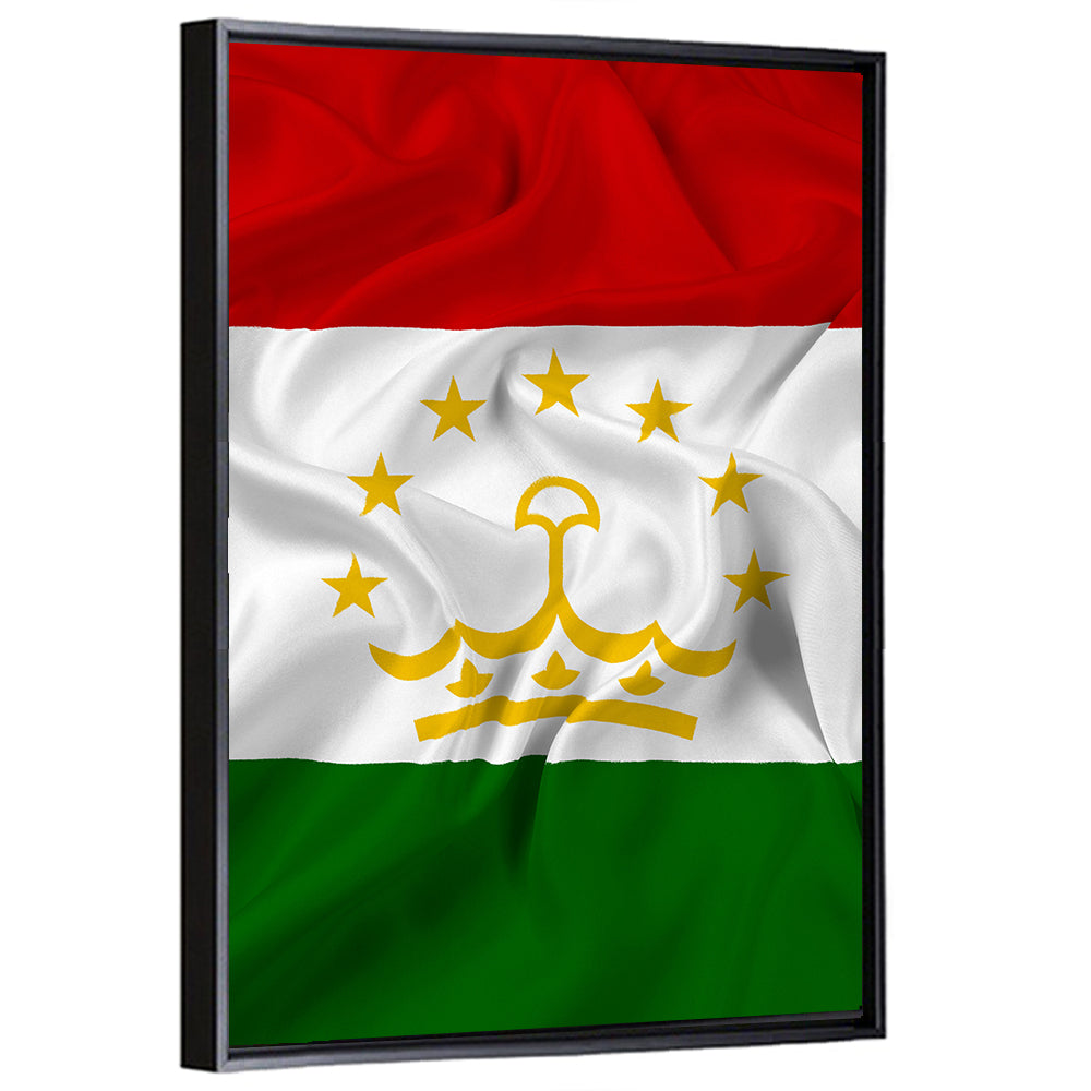 Tajikistan Flag with Crown Emblem Wall Art
