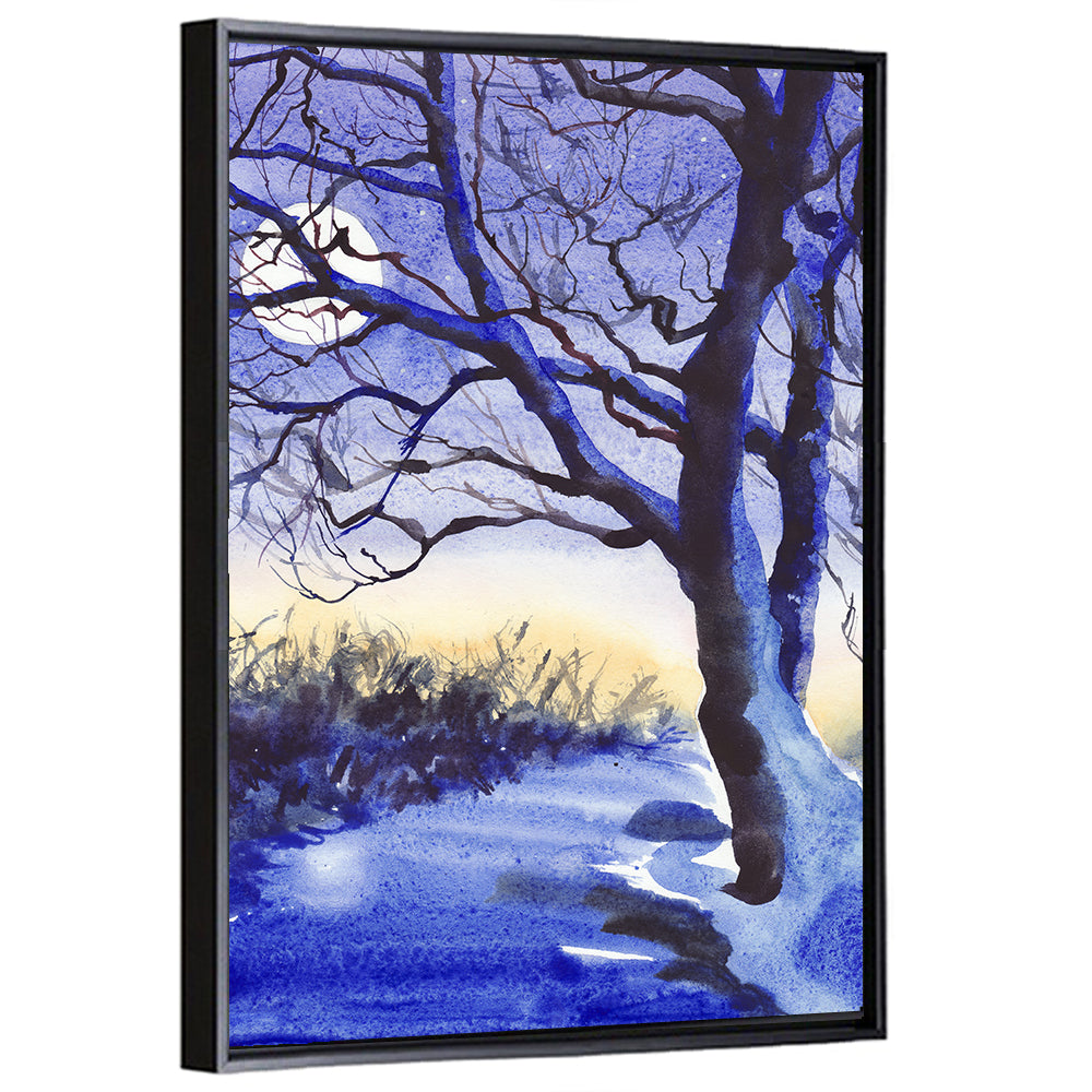 Winter Moonlit Field Wall Art