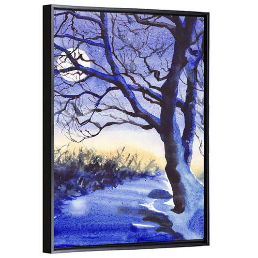 Winter Moonlit Field Wall Art