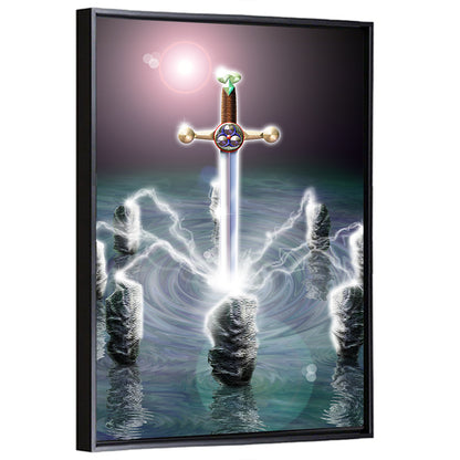 King Arthur Sword in Stone Illustration Wall Art