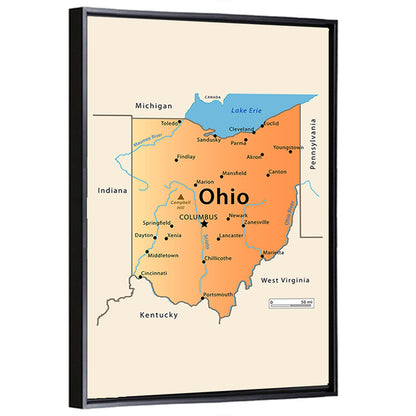 Ohio Map Wall Art