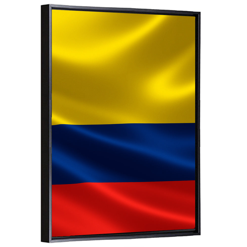 Colombian Flag with Rippling Texture Wall Art