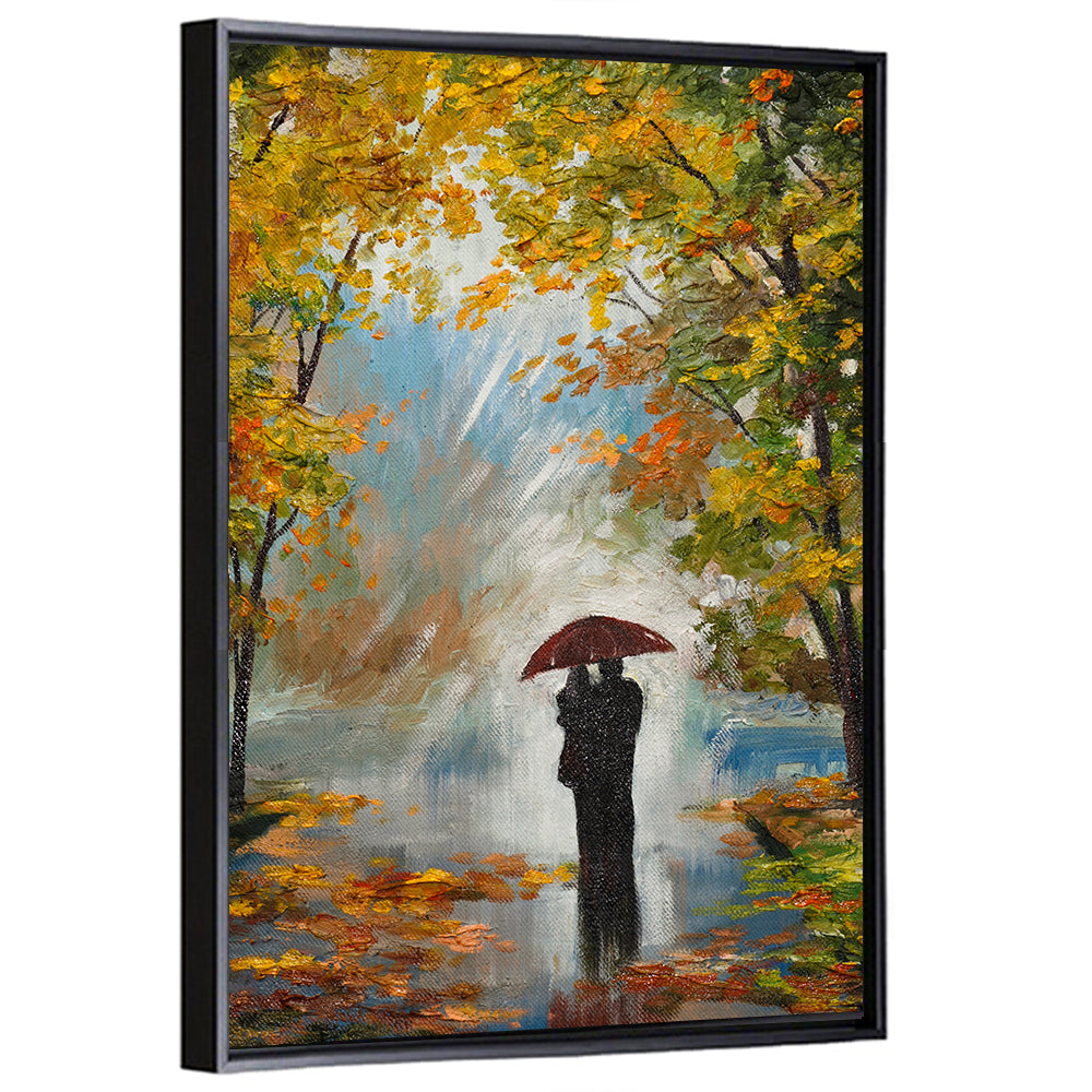 Couple in Autumn Forest Wall Art