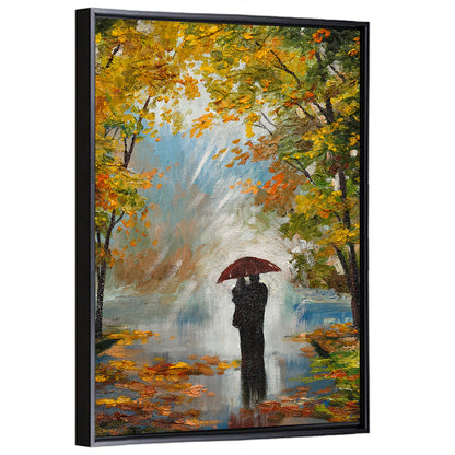 Couple in Autumn Forest Wall Art