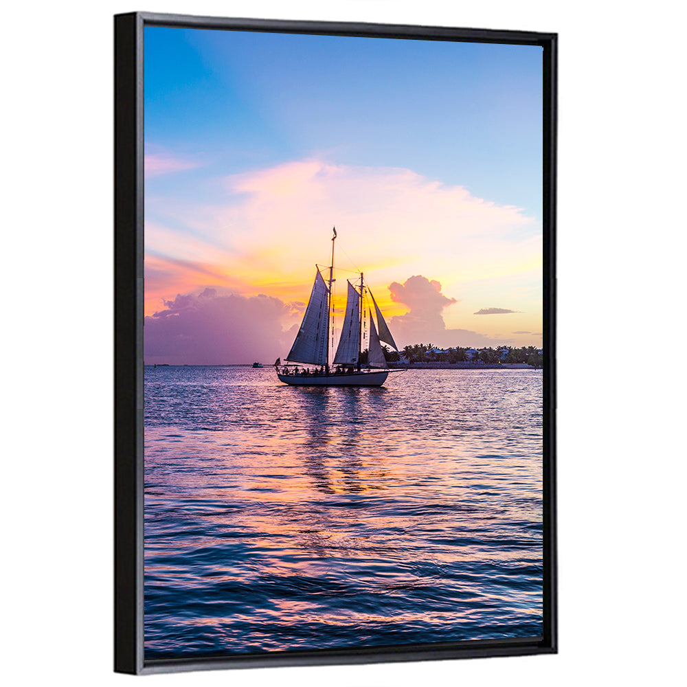 Key West Sailboat at Sunset Wall Art