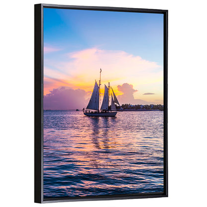 Key West Sailboat at Sunset Wall Art