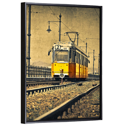 Yellow Tram No. 2 on Tracks Wall Art