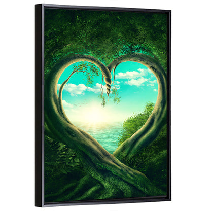 Two Trees Forming a Heart Wall Art