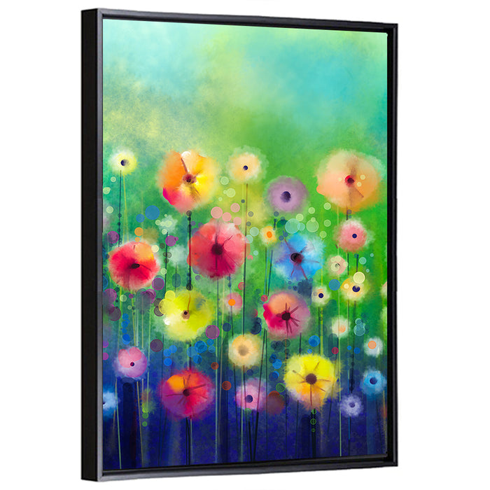 Dreamy Watercolor Poppies Wall Art as a framed canvas