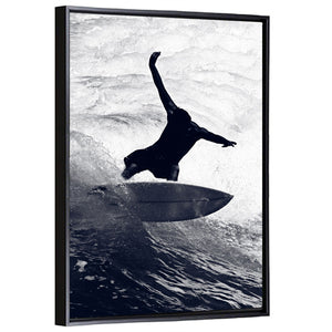 Dog Surfer Riding the Waves Wall Art