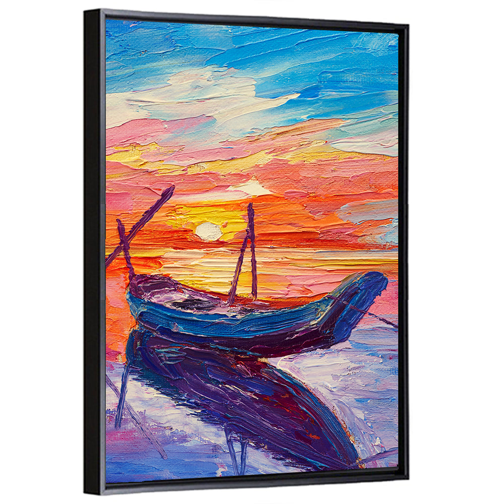Fishing Boats at Sunset Wall Art