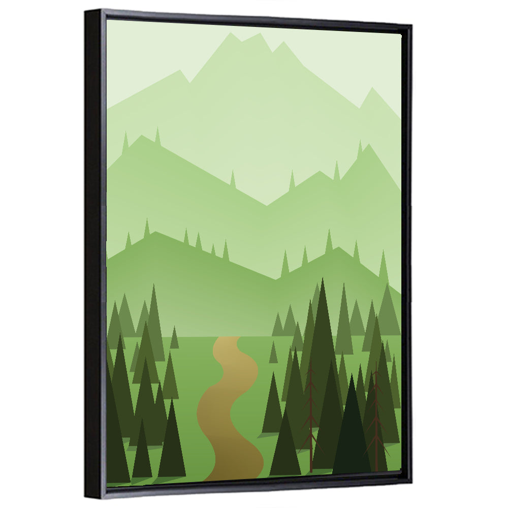 Winding Path Through Green Hills Wall Art