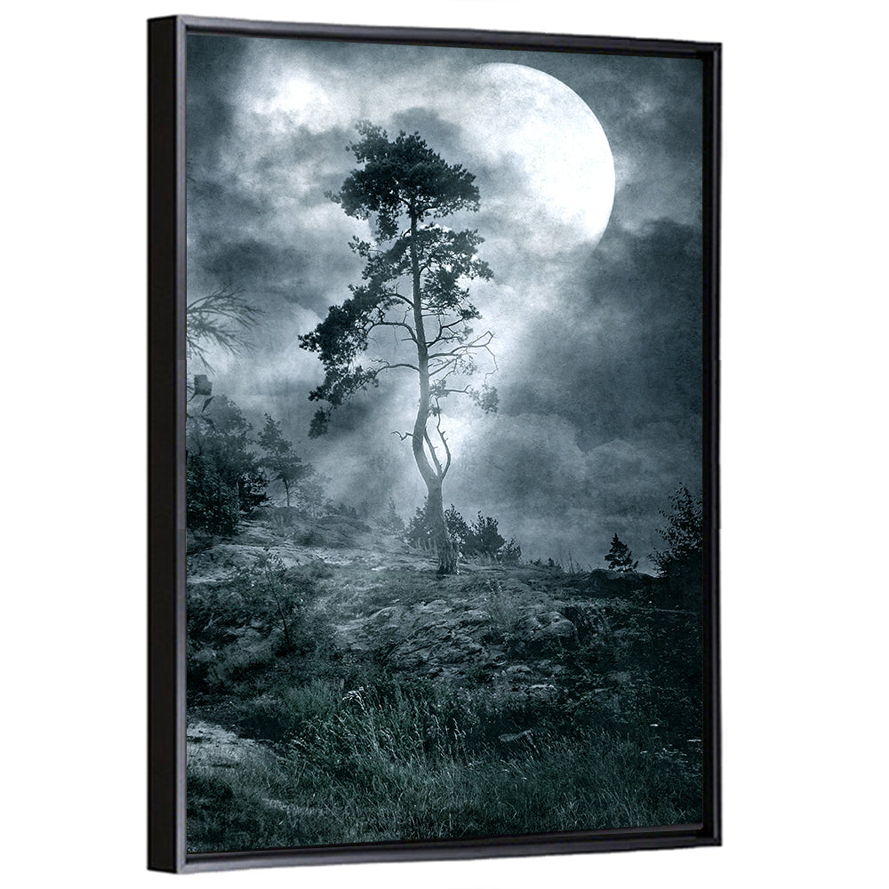 Gothic Moonlit Tree Wall Art