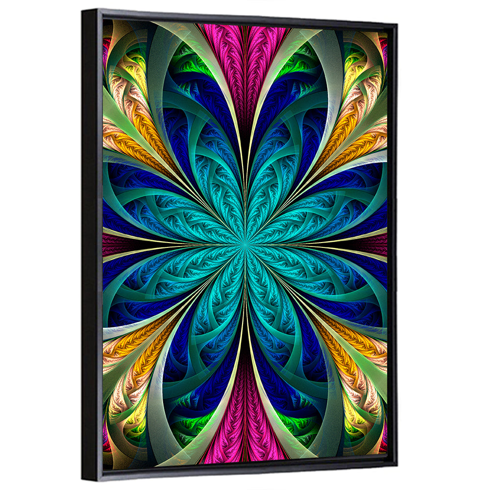 Kaleidoscope Fractal Blossom Wall Art