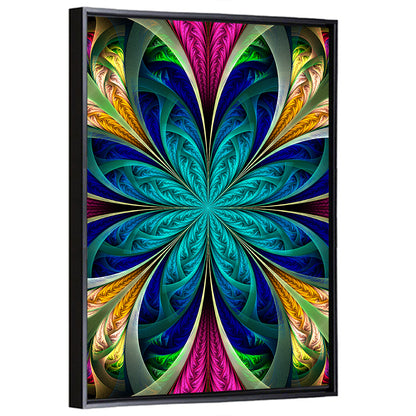 Kaleidoscope Fractal Blossom Wall Art