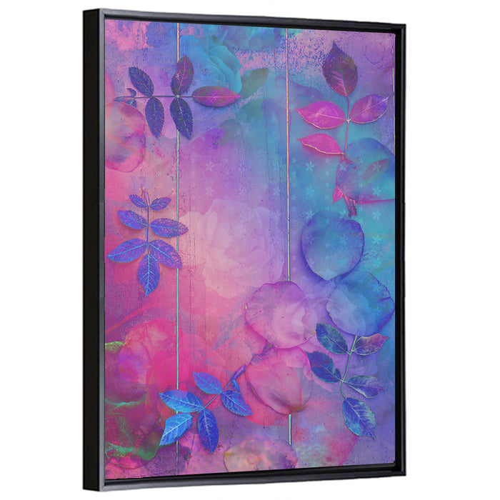 Dreamy Pink Rose Botanical Study Wall Art as a framed canvas