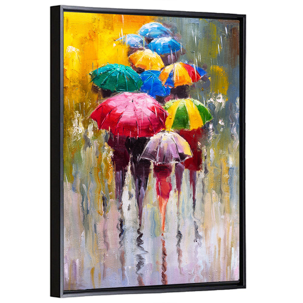 Rain Soaked Cityscape Oil Painting Wall Art