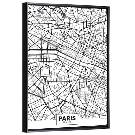 Paris City Map Wall Art