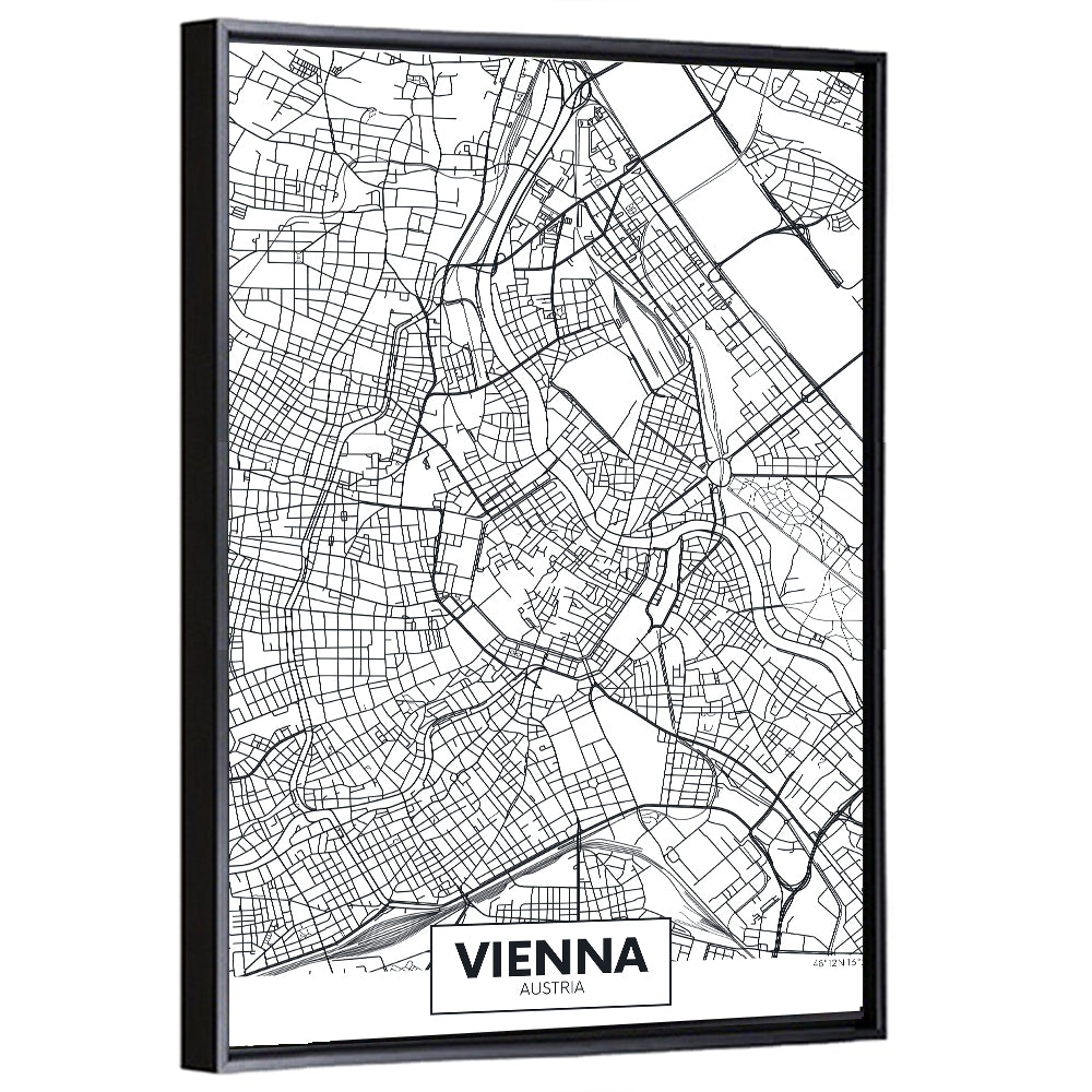 Vienna City Map Wall Art