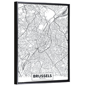 Brussels City Map Wall Art