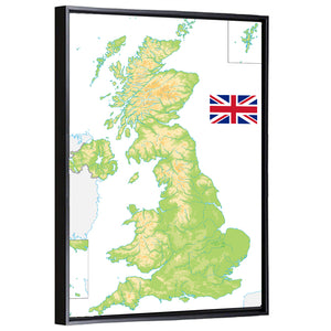 United Kingdom Physical Map Wall Art