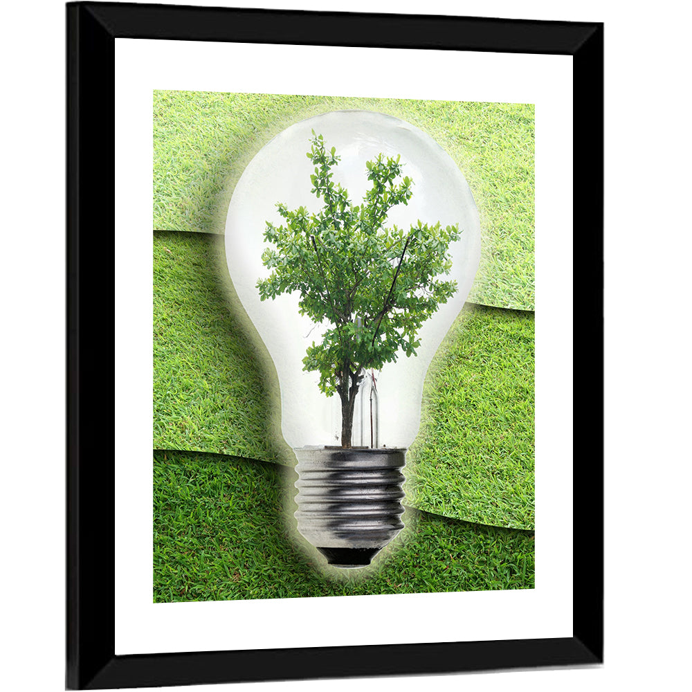 Light Bulb Tree Earth Concept Wall Art