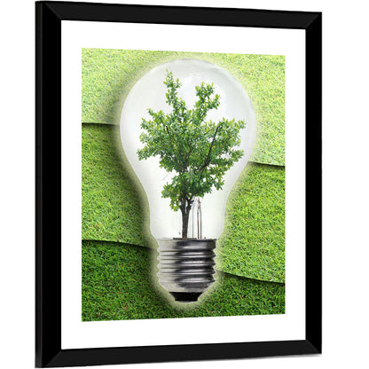 Light Bulb Tree Earth Concept Wall Art