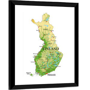 Finland Relief Map Wall Art