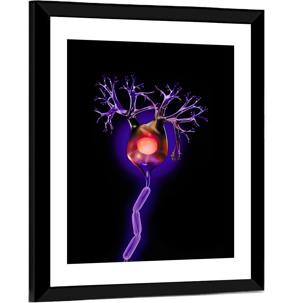 Microscopic Human Neuron Illustration Wall Art
