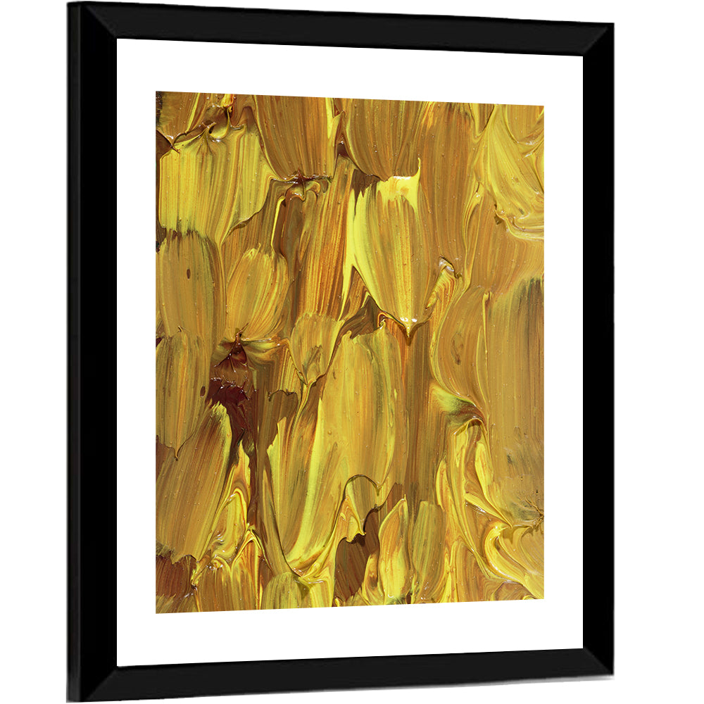 Golden Impasto Oil Study Wall Art