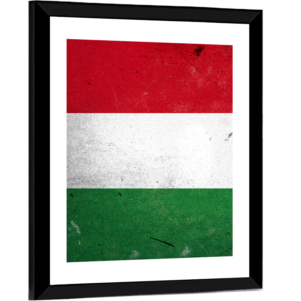 Vintage Hungarian Flag Wall Art