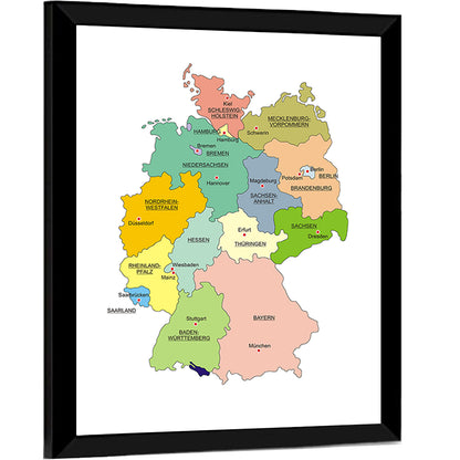 Germany Map Infographic Wall Art