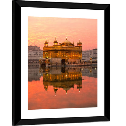 Golden Temple at Sunset Wall Art