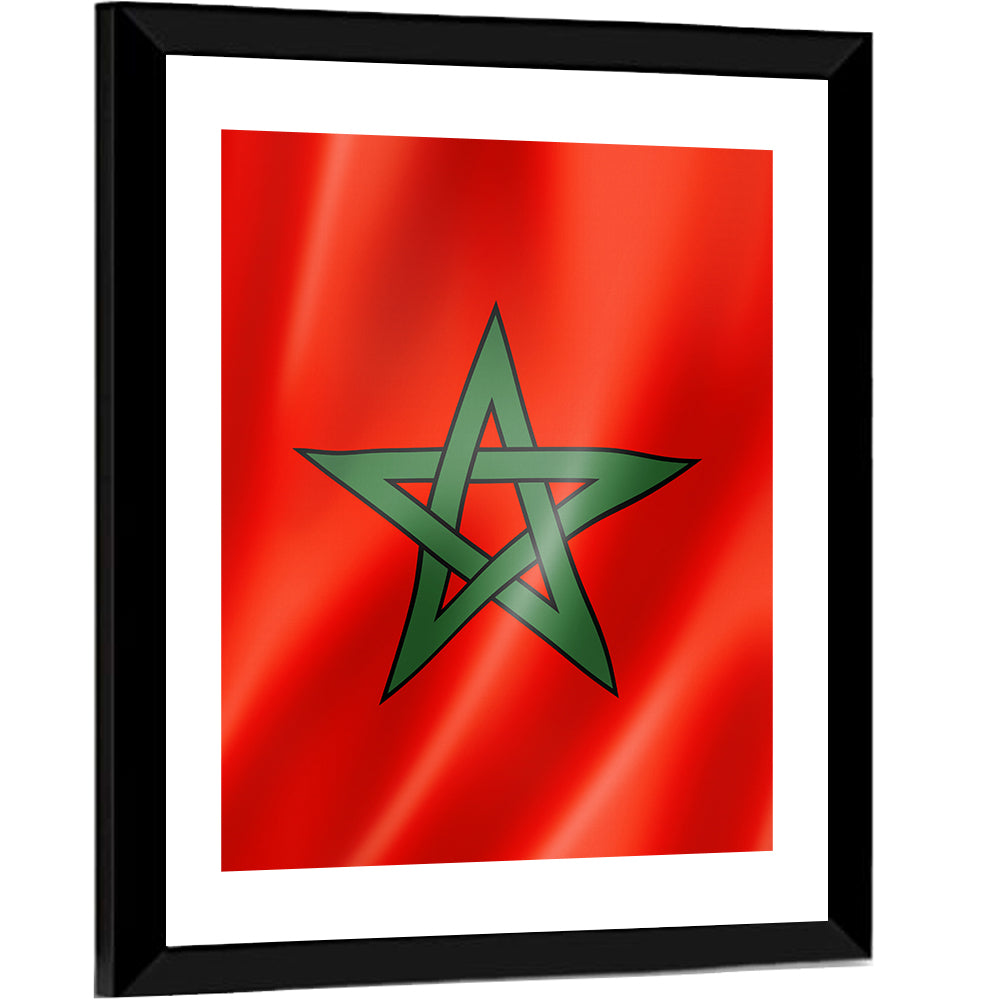 Morocco Flag with Five-pointed Star Wall Art