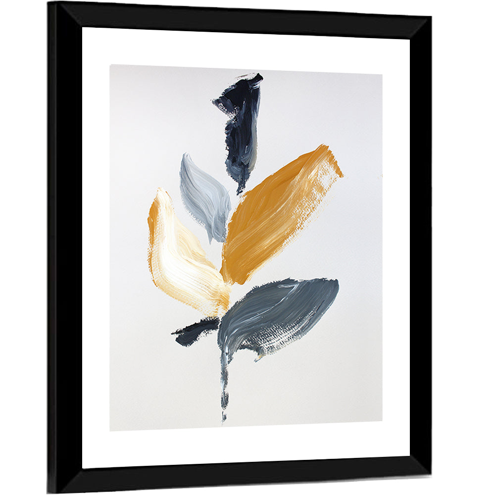 Golden Botanical Sprig Wall Art