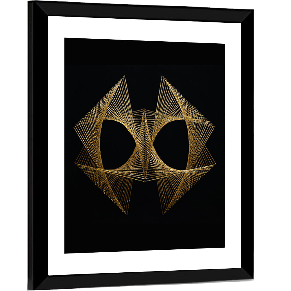 Antique Gold String Geometry Wall Art