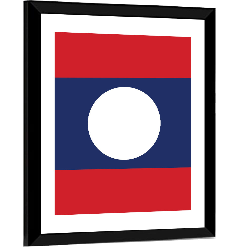 Laos Flag Minimalist Graphic Wall Art