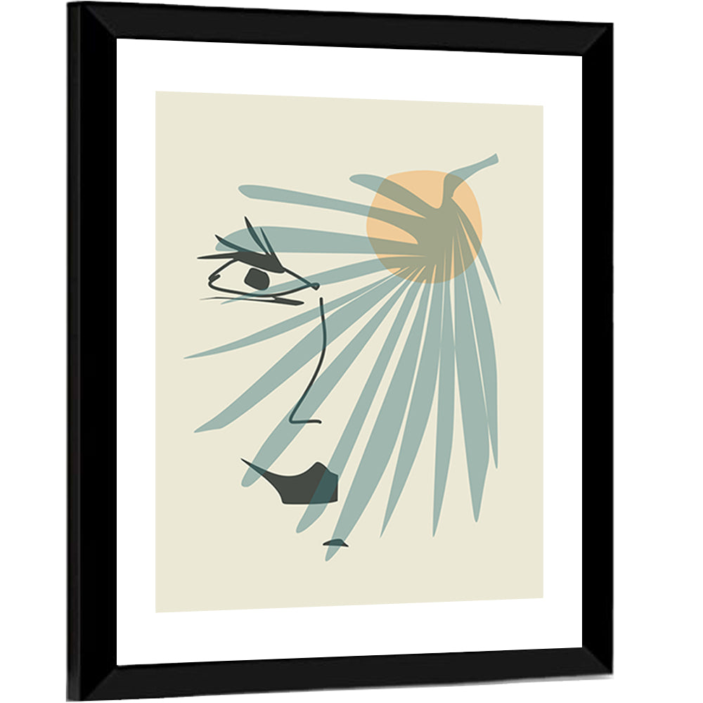 Palm Leaf Profile Line Wall Art