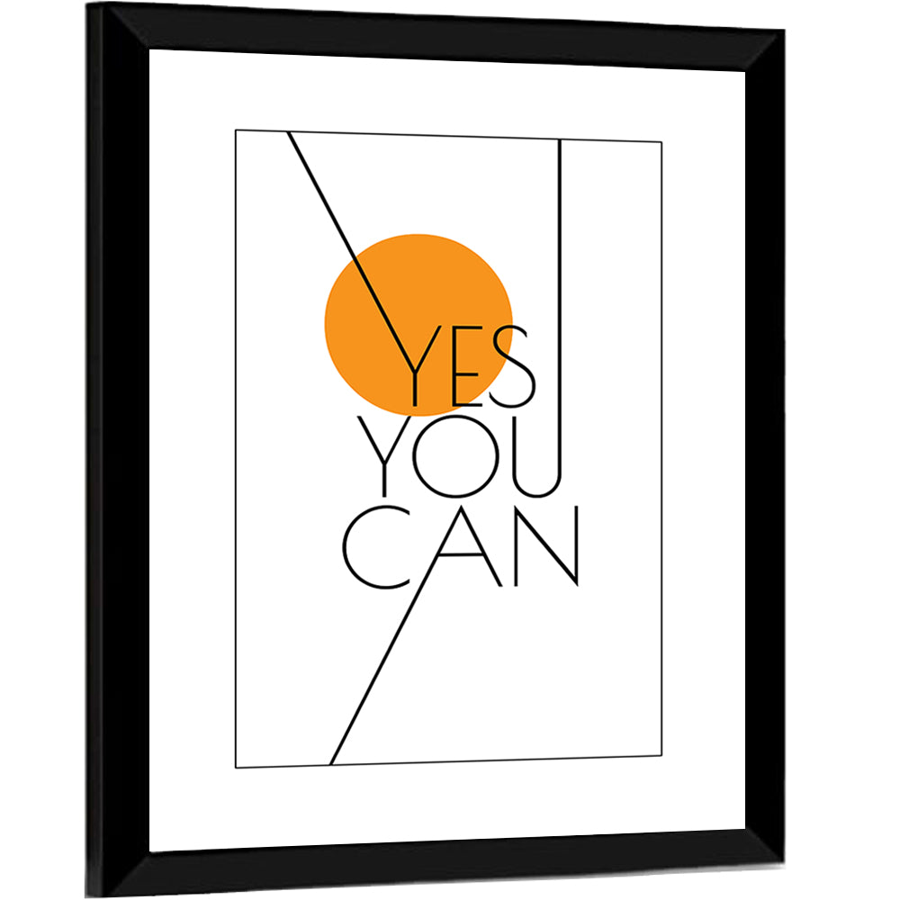Yes You Can Typography Wall Art