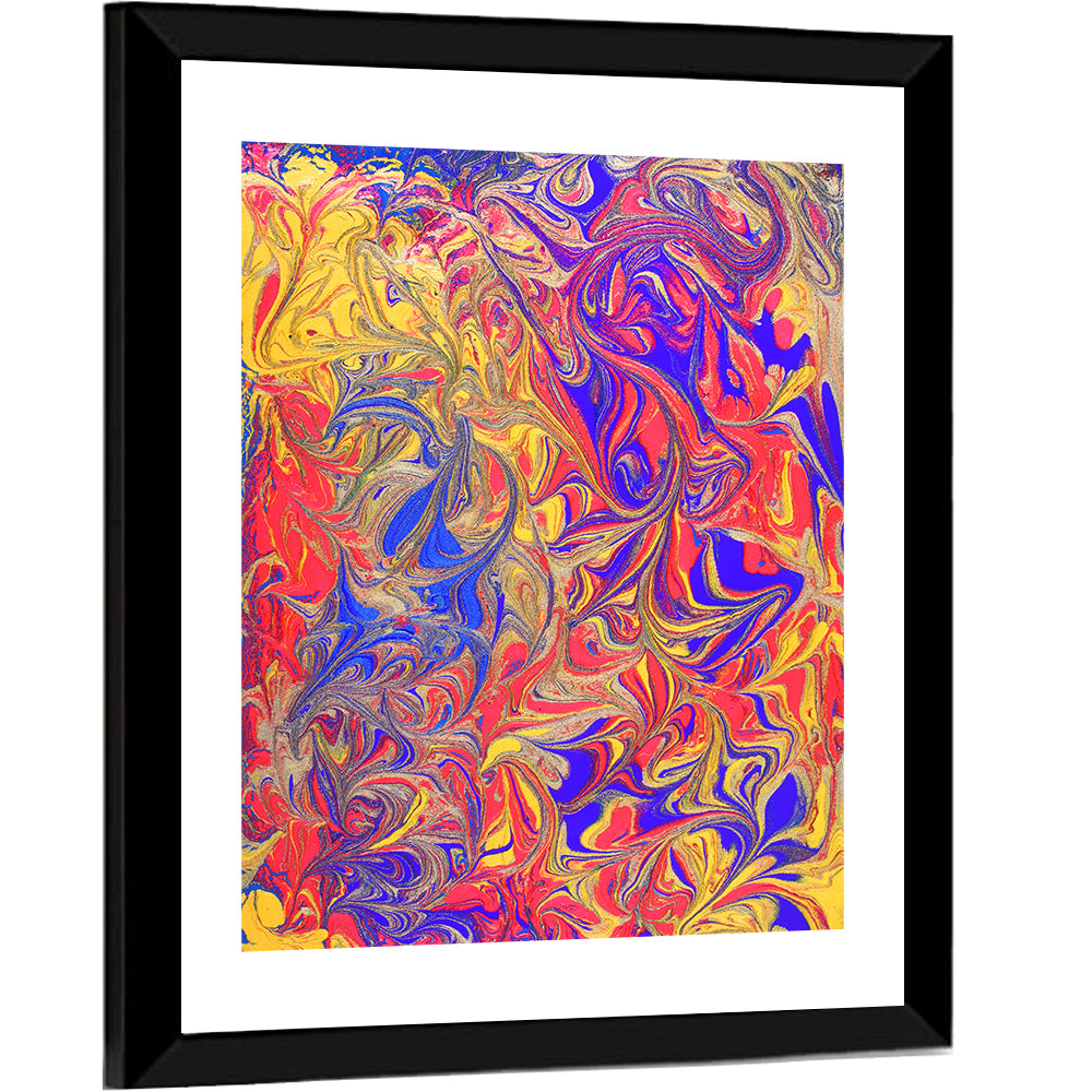 Vibrant Marbled Swirl Abstract Wall Art