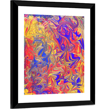 Vibrant Marbled Swirl Abstract Wall Art