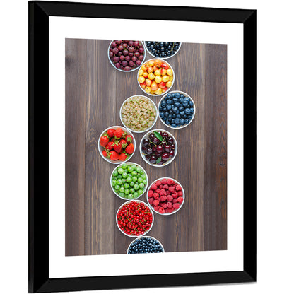 Ten Round Bowls of Berries Wall Art