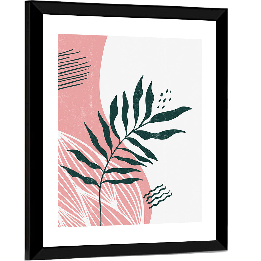 Pink Fern Boho Minimalist Wall Art