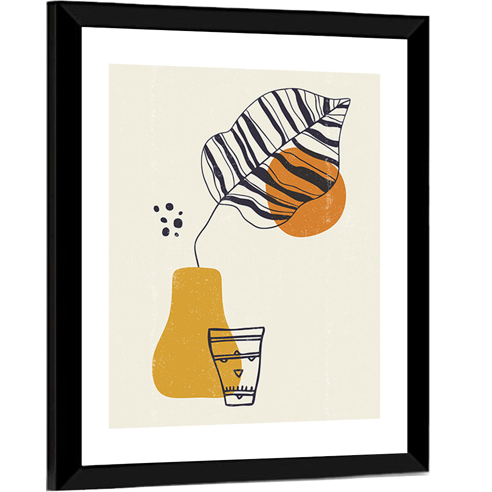Striped Leaf Minimalist Botanical Wall Art