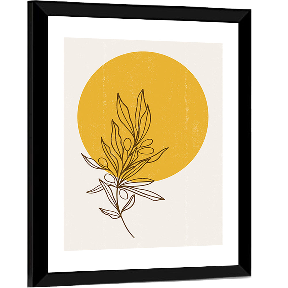 Olive Branch Sun Line Wall Art