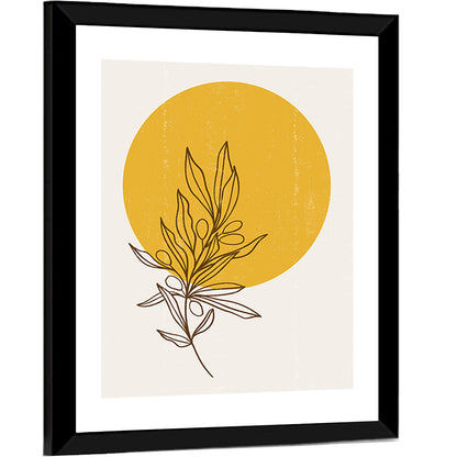 Olive Branch Sun Line Wall Art